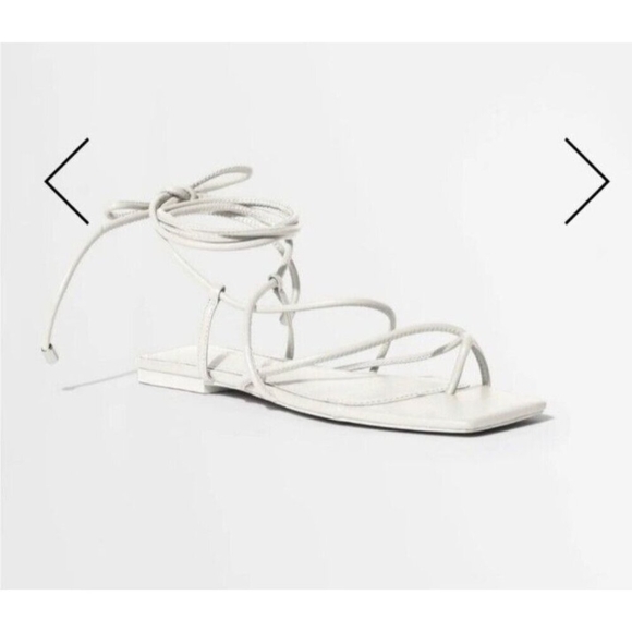 Jonathan Simkhai Susan Ivory Leather Wrap Sandal Size 5.5/EU 36 - Picture 12 of 12